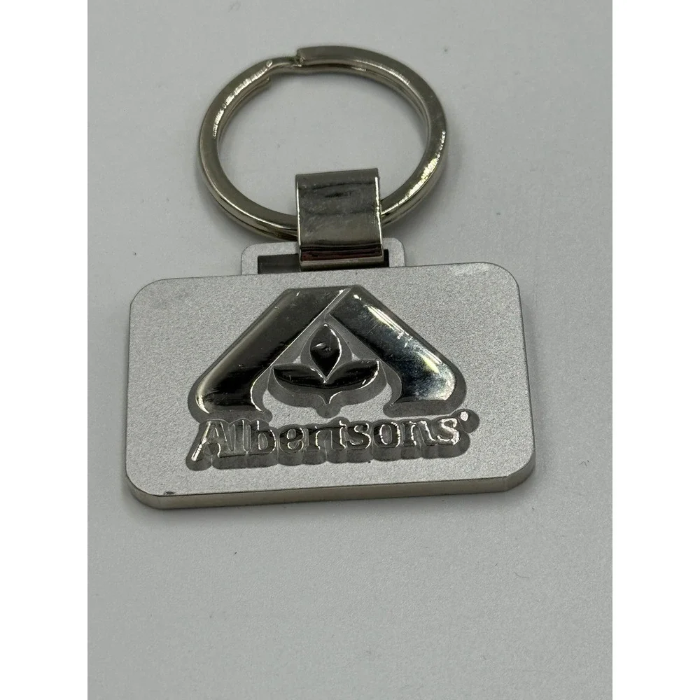 Albertsons 5 Year Service Award Keychain Silver Tone Metal Employee Collectible